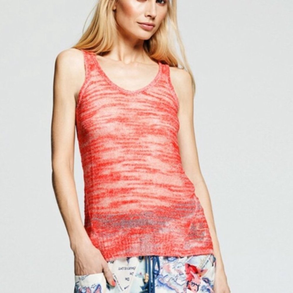 Peter Som NWT Loose Knit Tank Top, Orange, XL